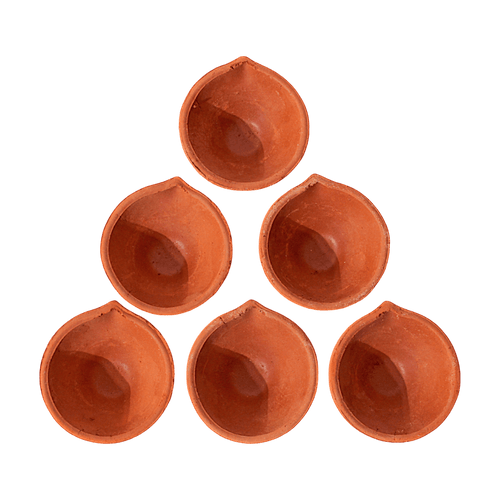 Fancy Diyas - Set of 6 (Red Clay)